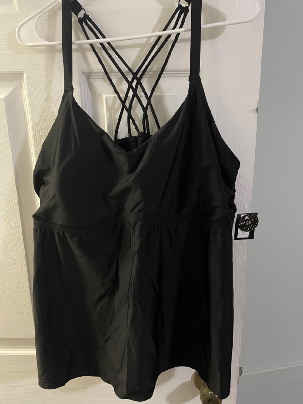 torrid Black Crisscross Strappy Swim Tankini Top